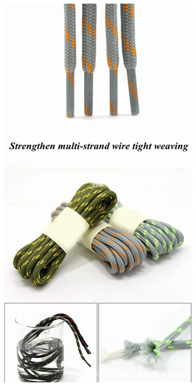 Round Climbing Shoelaces Hiking Walking Shoe Laces Work Boot Shoelace Outdoor Mountaineering Non Slip Duty Durable Shoestrings - Smarsty