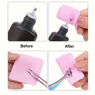 20/600pcs Lint-Free Nail Wipes Gel Cleansing Tissues Aluminum-Free Nail Polish Remover Pads for NaiArt Beauty Cleaning Care Tool - Smarsty