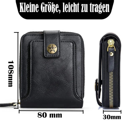 Vintage Men's Wallet PU Leather Short Purse Men Hasp Zipper Clutch Solid Color Wallets High Quality Durable Convenient Wallets - Smarsty