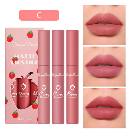 3 PCS Velvet Matte Lip Gloss Set for Hydration - Smarsty