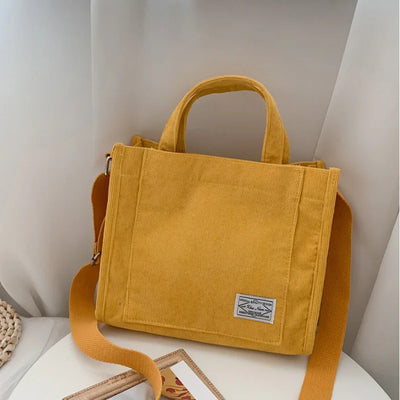 Corduroy Women Handbag Large Capacity Shoulder Bag - Smarsty