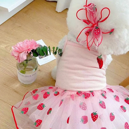 Luxury Strawberry Dog Dress for Spring and Summer - Smarsty