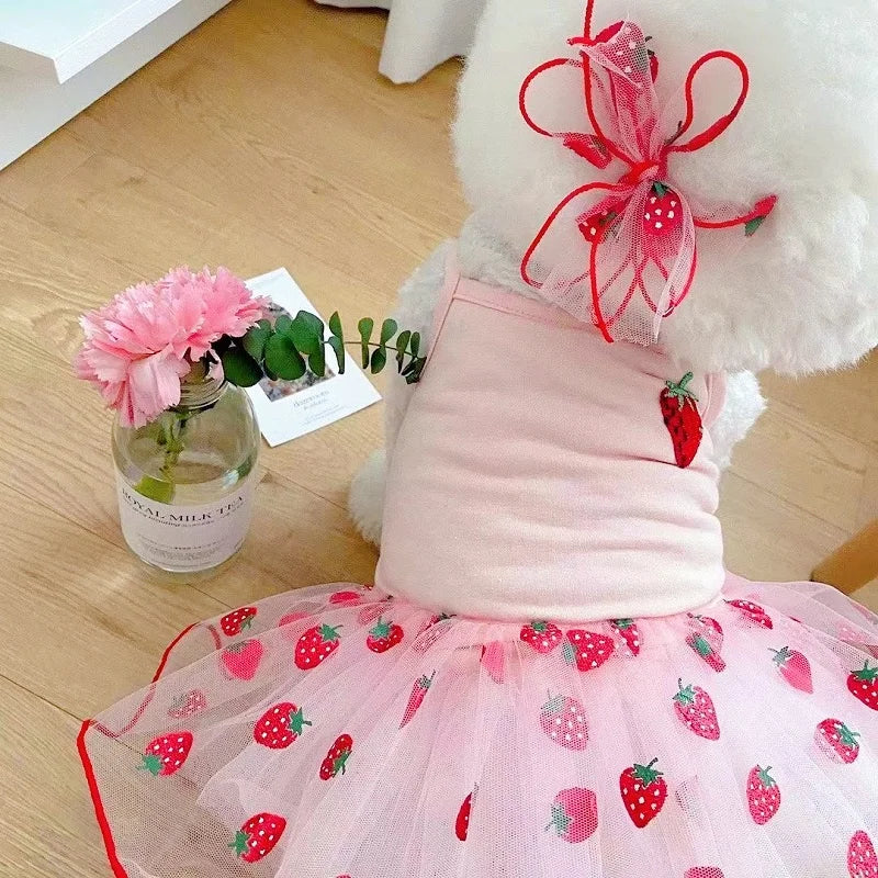 Luxury Strawberry Dog Dress for Spring and Summer - Smarsty