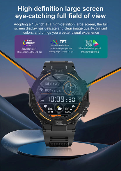 Military Smartwatch for Men with Health Monitoring Features - Smarsty