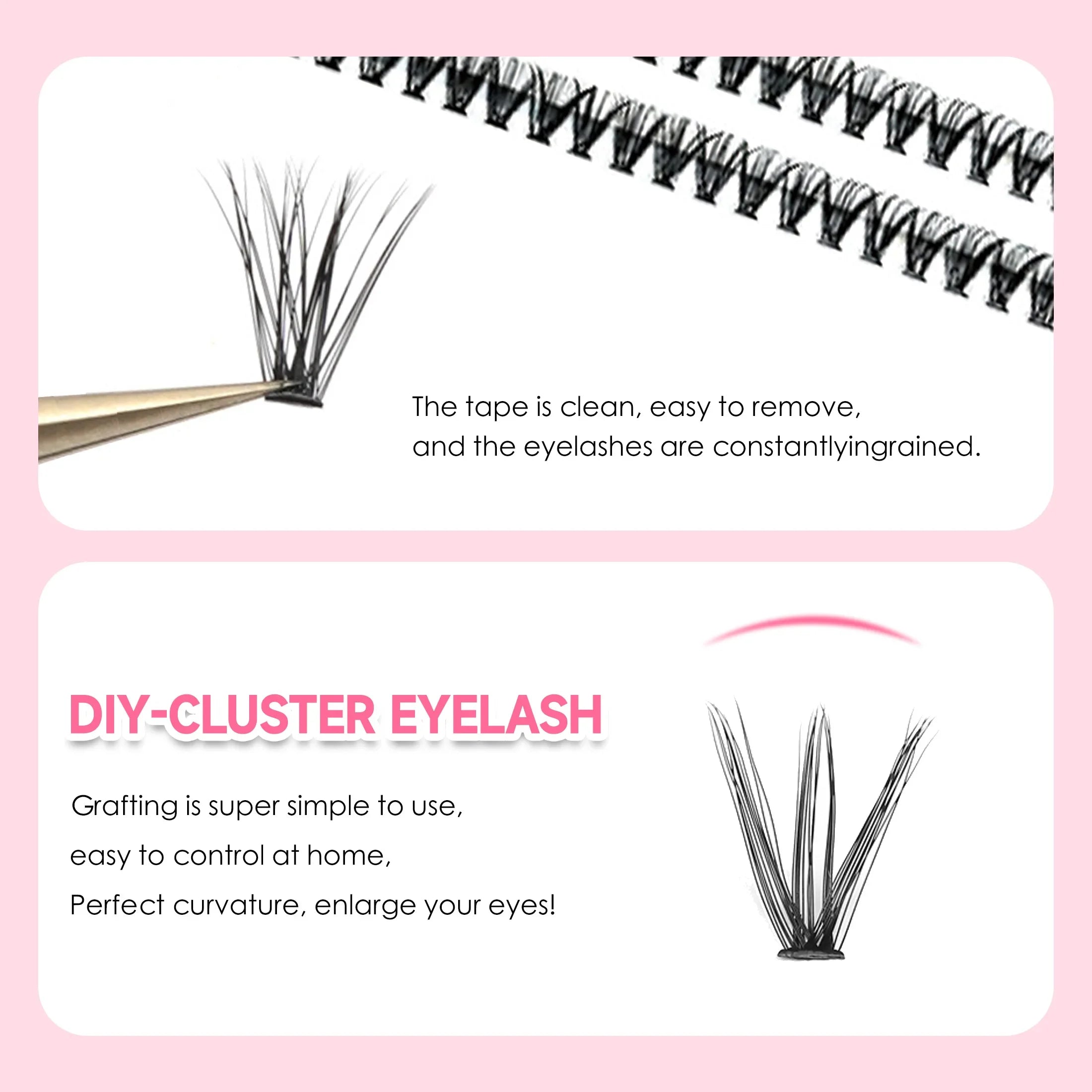 DIY Lashes Extension Kit Eyelashes 200 PCS Clusters Lash Bond and Seal Makeup Tools for Gluing  Lashes Gluing Glue  Accessories - Smarsty