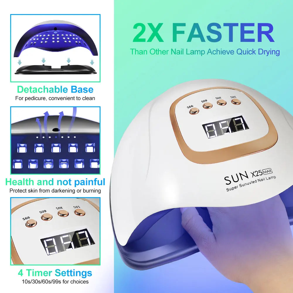81LED UV Nail Lamp with Timers and Auto Sensor - Smarsty