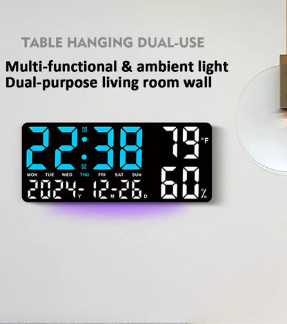Digital Wall Clock with Remote Control and Humidity Display - Smarsty