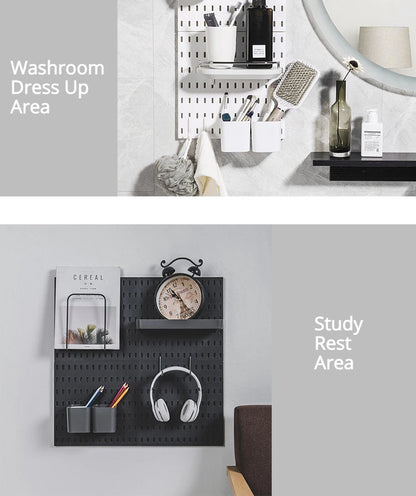 New DIY Pegboard Accessories Hanging Shelf Storage Hooks Wall Organizer No Punching Crafts Organization For Garage Kitchen Room