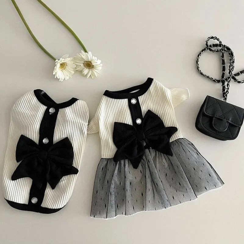 Luxury Summer Dog Dress with Bow and Lace - Smarsty