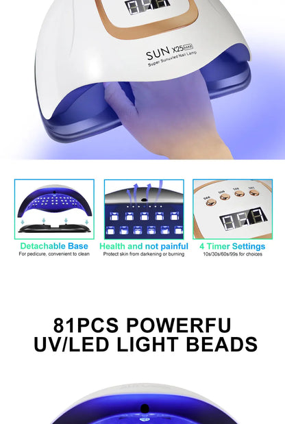 81LED UV Nail Lamp with Timers and Auto Sensor - Smarsty