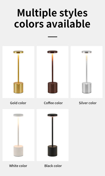 Classic Table Lamp USB Rechargeable Night Light Stepless Dimming Touch Desk Lamp 3 Colors Bedside Lamp Bar Hotel Decoration - Smarsty