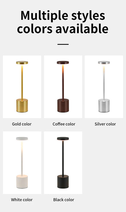 Classic Table Lamp USB Rechargeable Night Light Stepless Dimming Touch Desk Lamp 3 Colors Bedside Lamp Bar Hotel Decoration - Smarsty