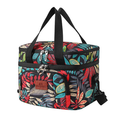 Insulated Double Layer Tote Cooler Lunch Bag Shoulder Strap - Smarsty