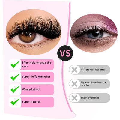 DIY False Eyelashes Clusters Extensions Individual Lashes Cluster Natural Segmented With glue,Remover,lash brush，tweezers - Smarsty