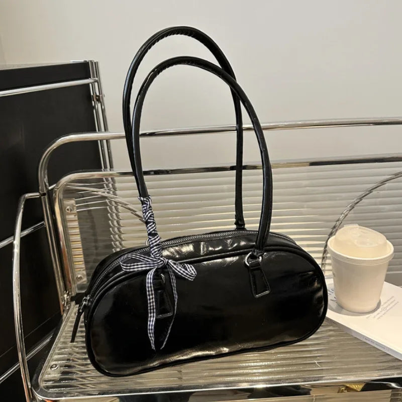 Large Capacity Silver Women Shoulder Bag Daily Use Casual - Smarsty