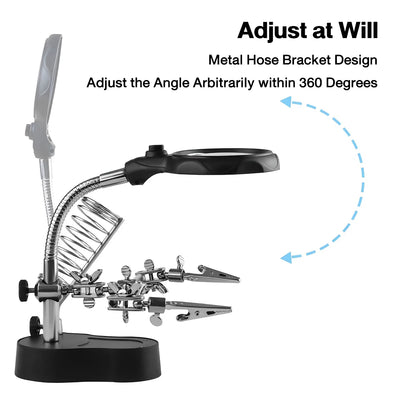 Welding Clip Magnifier with LED Light and Stainless Steel Durability - Smarsty