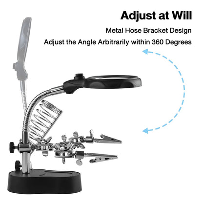 Welding Clip Magnifier with LED Light and Stainless Steel Durability - Smarsty