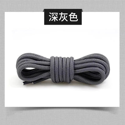 2pcs/ Pair Round Solid Polyester Black Brown Shoelaces For Marten Boot Women Men Outdoor Hiking Boots Sports Shoes Lace Strings - Smarsty