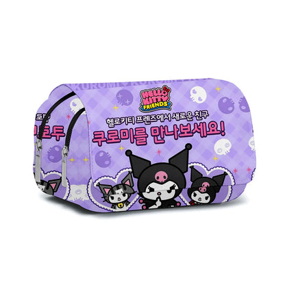 Cartoon Double Layer Pencil Bag for Kids School Use - Smarsty