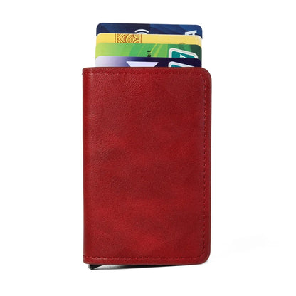 Rfid Aluminum Men Wallet Card Holders Purse Carbon Fiber Men Business Slim Thin Smart Wallet Credit Cardholder Case Note Holder