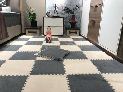 Soft Plush Children's Mat Baby Play Mat Baby Toys Eva Foam Puzzle Carpet In Children's Room Keep Warm Playmat 30*30*1CM by Smarsty