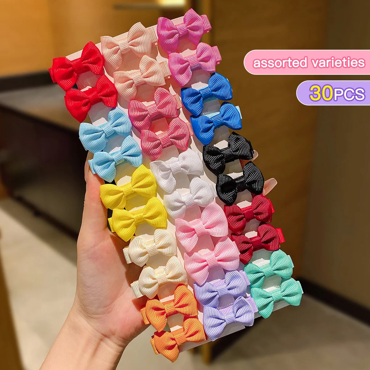 30 Colored Bow Hair Clips for Stylish Daily Use - Smarsty