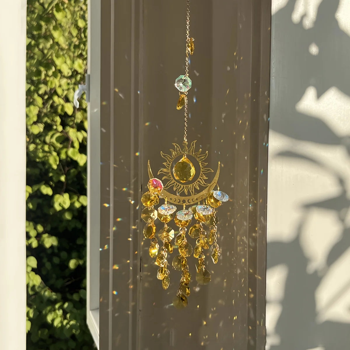 Crystal Sun Catcher Garden Set with Flame Moon Design - Smarsty