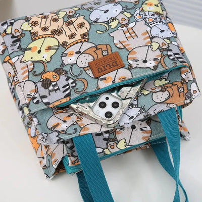 Insulated Cartoon Print Lunch Bag Large Capacity Everyday - Smarsty