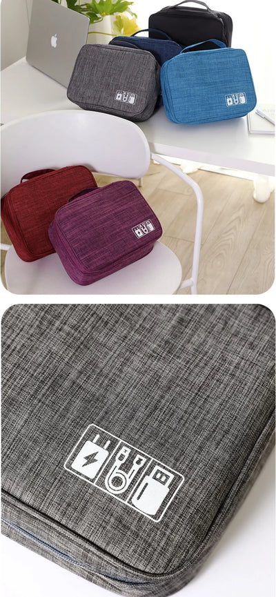 Travel Electronics Storage Bag With High Capacity Cables - Smarsty