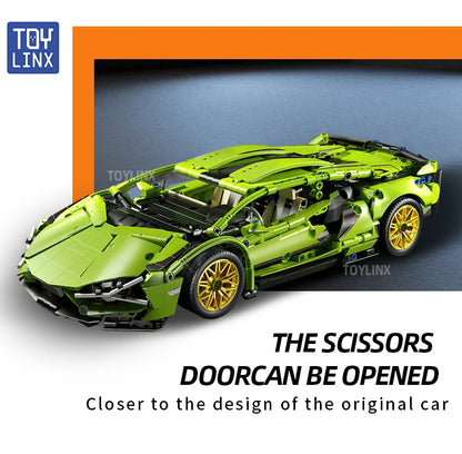 ToylinX Technical Building Blocks Racing Sport Car Speed Vehicle Model City Mechanical Super Bricks Puzzle Toys Adult Gift