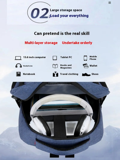 Nylon Backpack Simple And Fashionable Casual Backpack Business Commuting Computer Bag Large Capacity Backpack - Smarsty