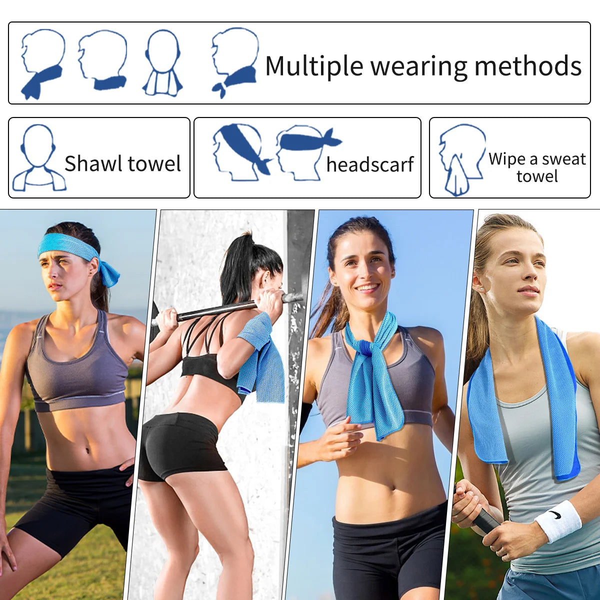 Portable Circular Silicone Wrapped Cold Towel Cooling Towel Quick Drying Polyester Fiber Towels Beach Accessories Sport Fitness - Smarsty