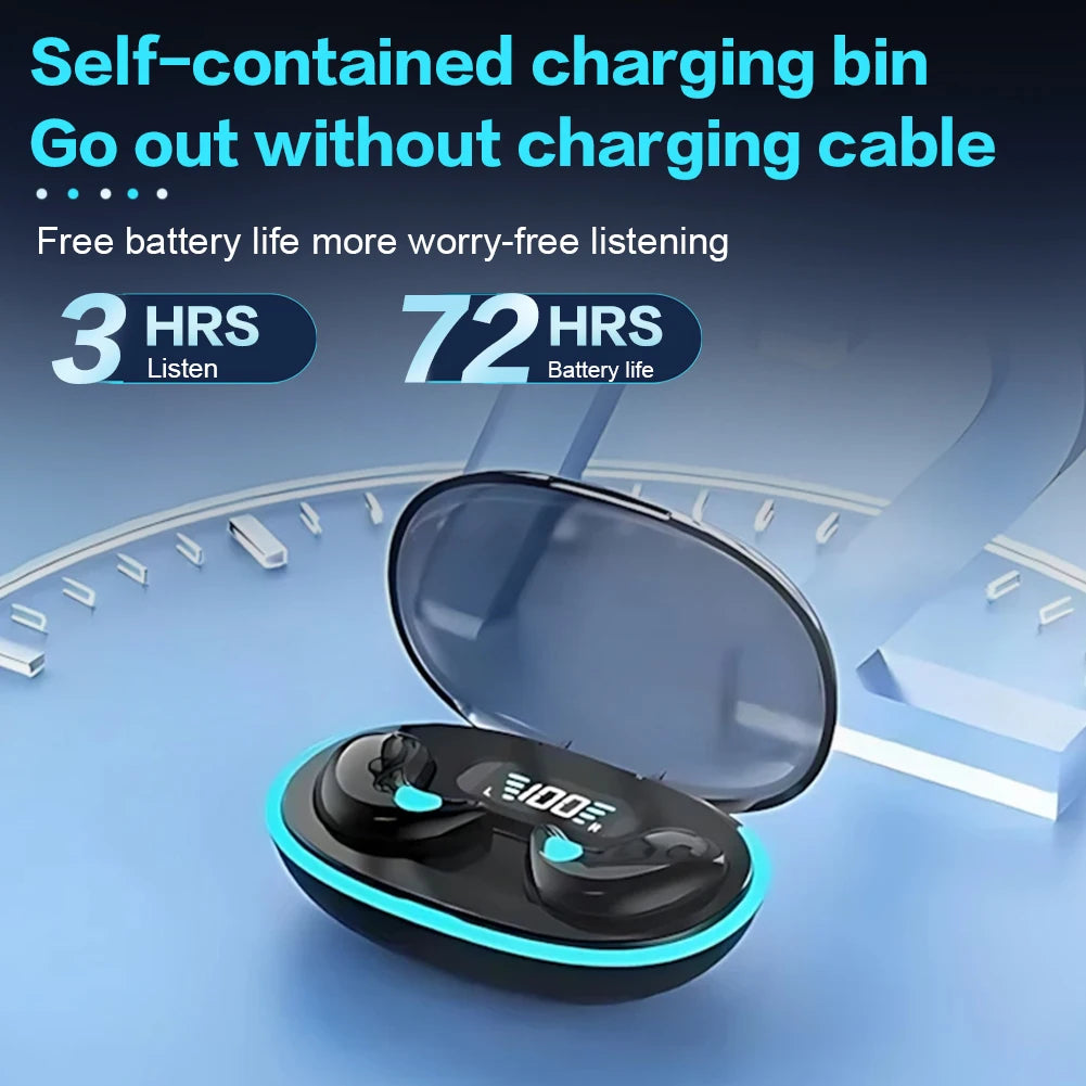 BT 5.3 Invisible Sleep Earphones Touch Control Sense-Free Micro Sleep Earbuds IPX5 Waterproof Open Ear Headsets for Better Sleep