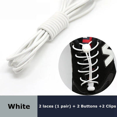 1 Pair round Elastic Shoelaces No-Tie Stretching Locking Lazy Laces for Various Shoe Accessories Suitable for All Sizes - Smarsty