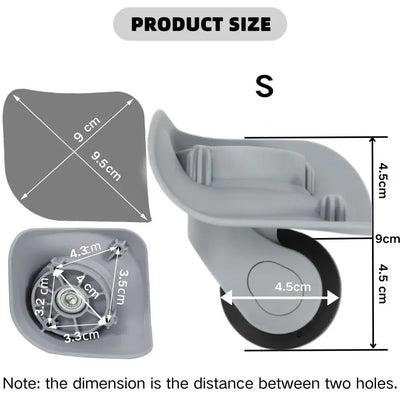 2Pcs Suitcase Wheels Luggage Spinner Caster Silent  Luggage Wheels Replacement Wheels Customs Box Trolley Accessories Hot - Smarsty