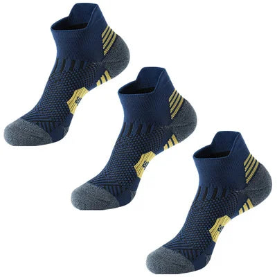3Pair Professional Fitness Sports Socks Towel Bottom Non-Slip Running Socks Men Women Short Quick-Drying Basketball Training Sox - Smarsty