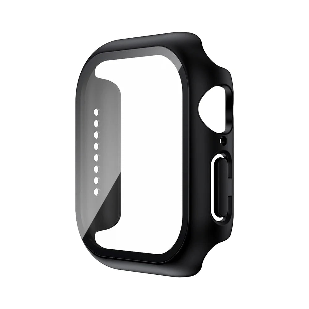 Tempered Glass+Case For Apple Watch 38mm 40mm 41mm 42mm 44mm 45mm 46mm Screen Protector Protective Cover iWatch 10 8 7 9 6 SE 5 - Smarsty