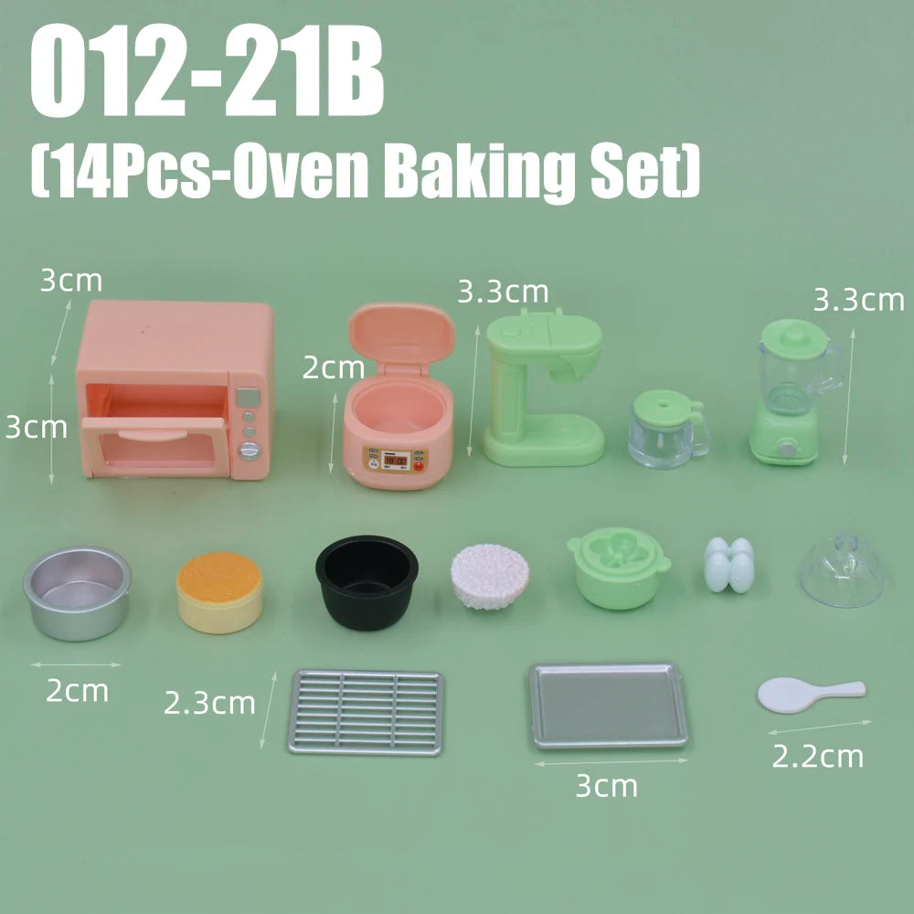 Dollhouse Furniture Kitchen Play Set Miniature Refrigerator 1:12 Mini Food Living Room Sofa Set Pretend Play Accessores Toy by Smarsty