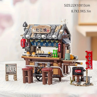 New Style Food Stall Braised Octopus Restaurant Mini Building Blocks by Smarsty