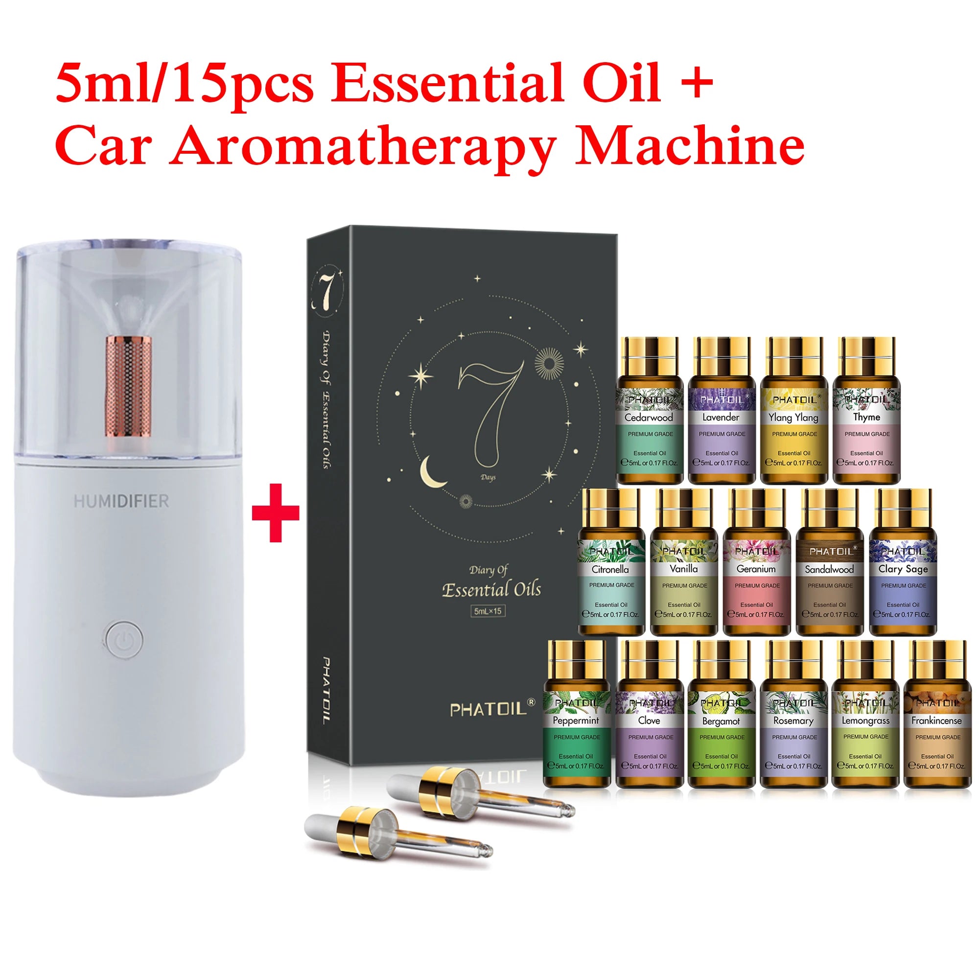 PHATOIL 15 Piece Essential Oils Set for Relaxation - Smarsty