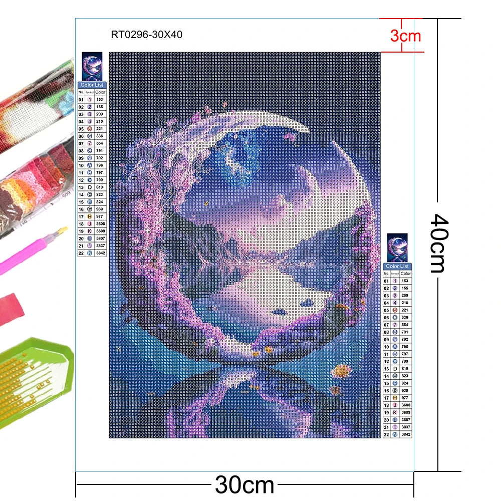 Purple Moon DIY 5D Diamond Painting Kit for Home Decor - Smarsty