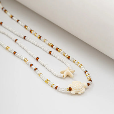 Bohemia Beaded Belly Chain with Starfish Pendant - Smarsty