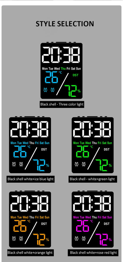Multifunctional Digital Alarm Clock with Humidity Display - Smarsty