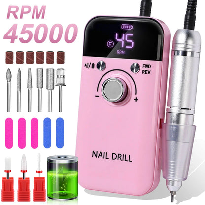 Professional 45000RPM Electric Nail Drill for Manicure - Smarsty