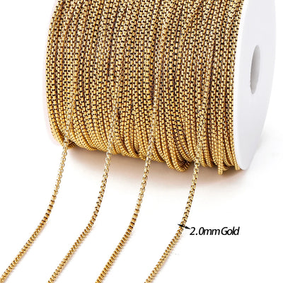 No Fade 2M Gold Stainless Steel Beaded Chain Durable - Smarsty
