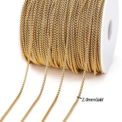 No Fade 2M Gold Stainless Steel Beaded Chain Durable - Smarsty
