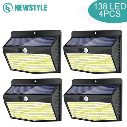 138 LED Solar Wall Lights with Motion Sensor - Smarsty