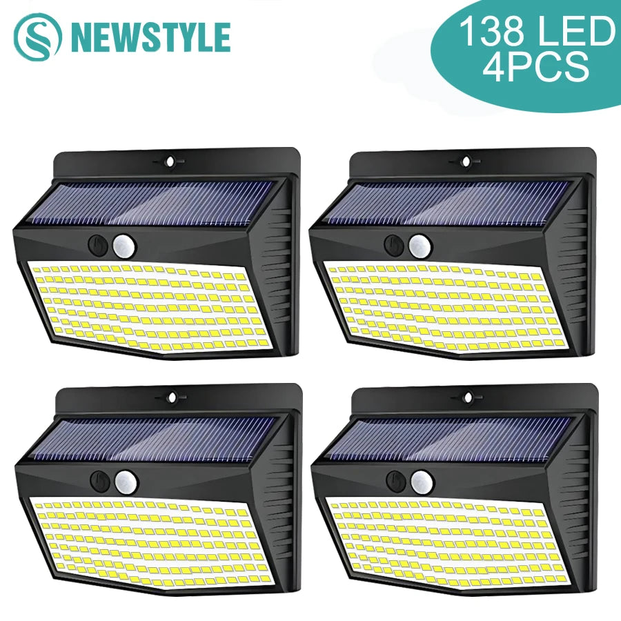 138 LED Solar Wall Lights with Motion Sensor - Smarsty