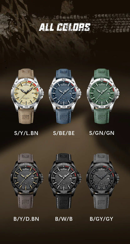 NAVIFORCE Men Fashion Waterproof Quartz Watch with Leather Strap - Smarsty