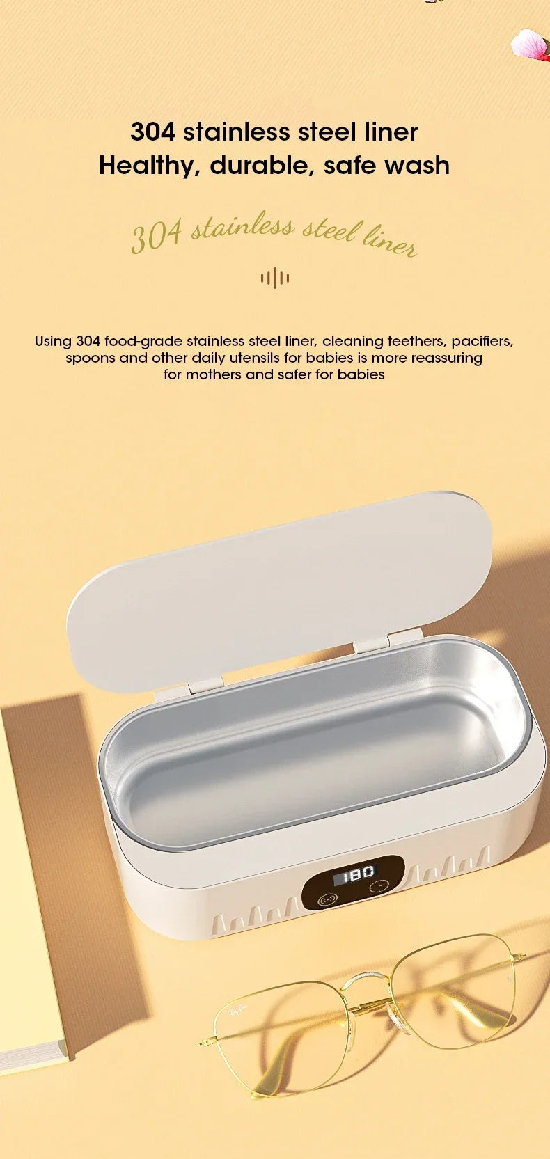 Ultrasonic Cleaning Machine 400ml for Jewelry and Makeup Brushes - Smarsty